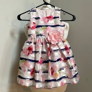 Bonnie Jean Sleeveless Girls Dress Floral with rose on waist, size 3T